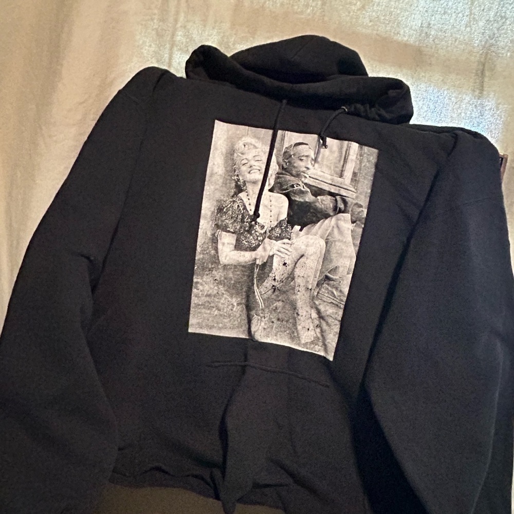 Jerzees Black Hoodie with Graphic Print
